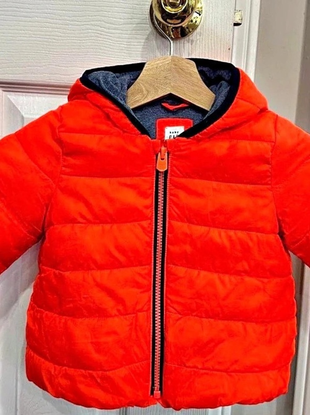 Baby Gap Hooded Puffer Jacket Kids Orange